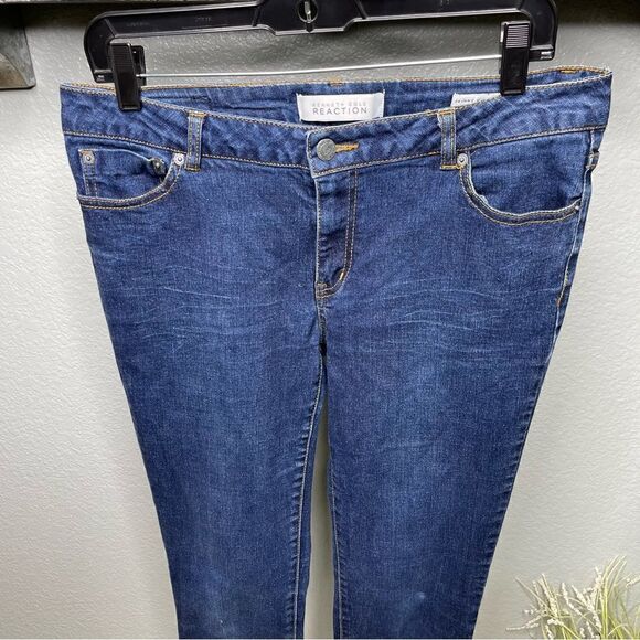 Kenneth Cole Reaction Dark Blue Denim Skinny Mini Boot Jeans Size 10 - Picture 5 of 11